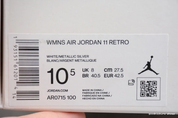 Metallic Jordan Air Grey 11 SilverVast WMNS AR0715-100 White AR0715-100 0226